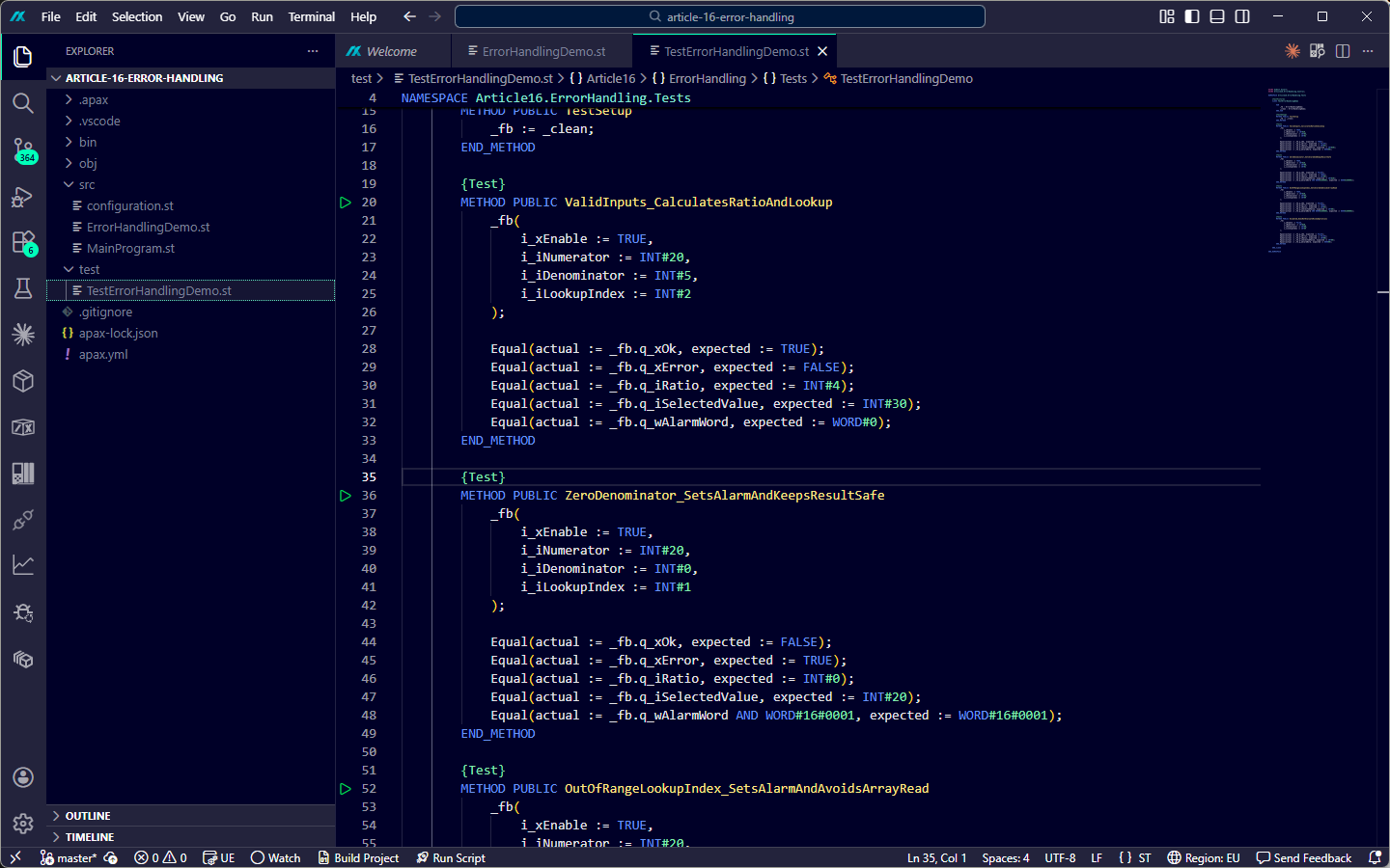 AxUnit test cases for safe error states