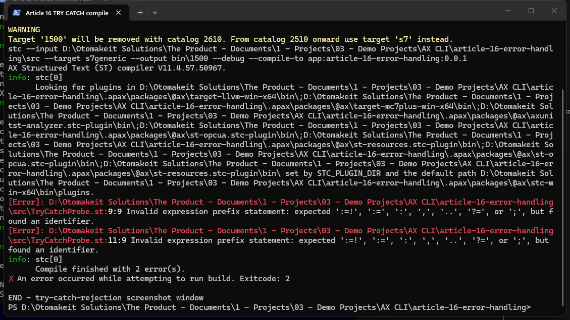Error Handling in SIMATIC AX - TRY/CATCH from a TIA Portal Lens